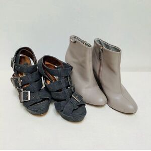 Womens Platform Wedge Heels Calvin Klein Booties- Sandals- denim- leather for 2x